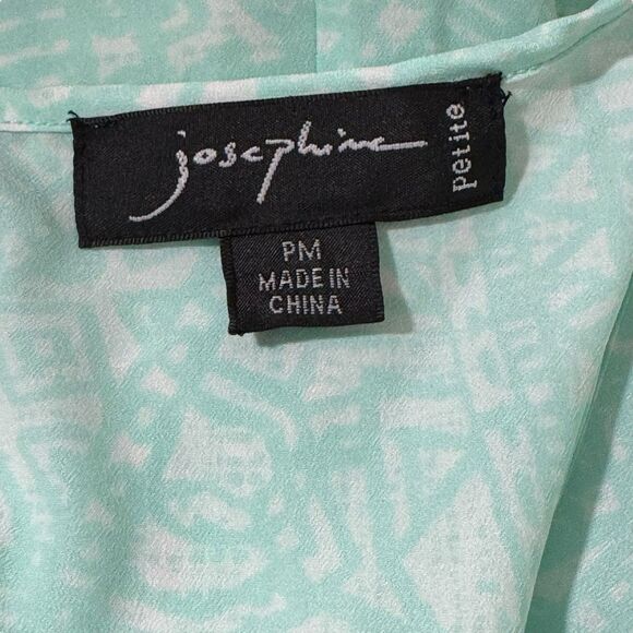 Josephine Studio Turquiose Aztec Southwest Print Sleeveless Blouse Top Petite M - Picture 5 of 5